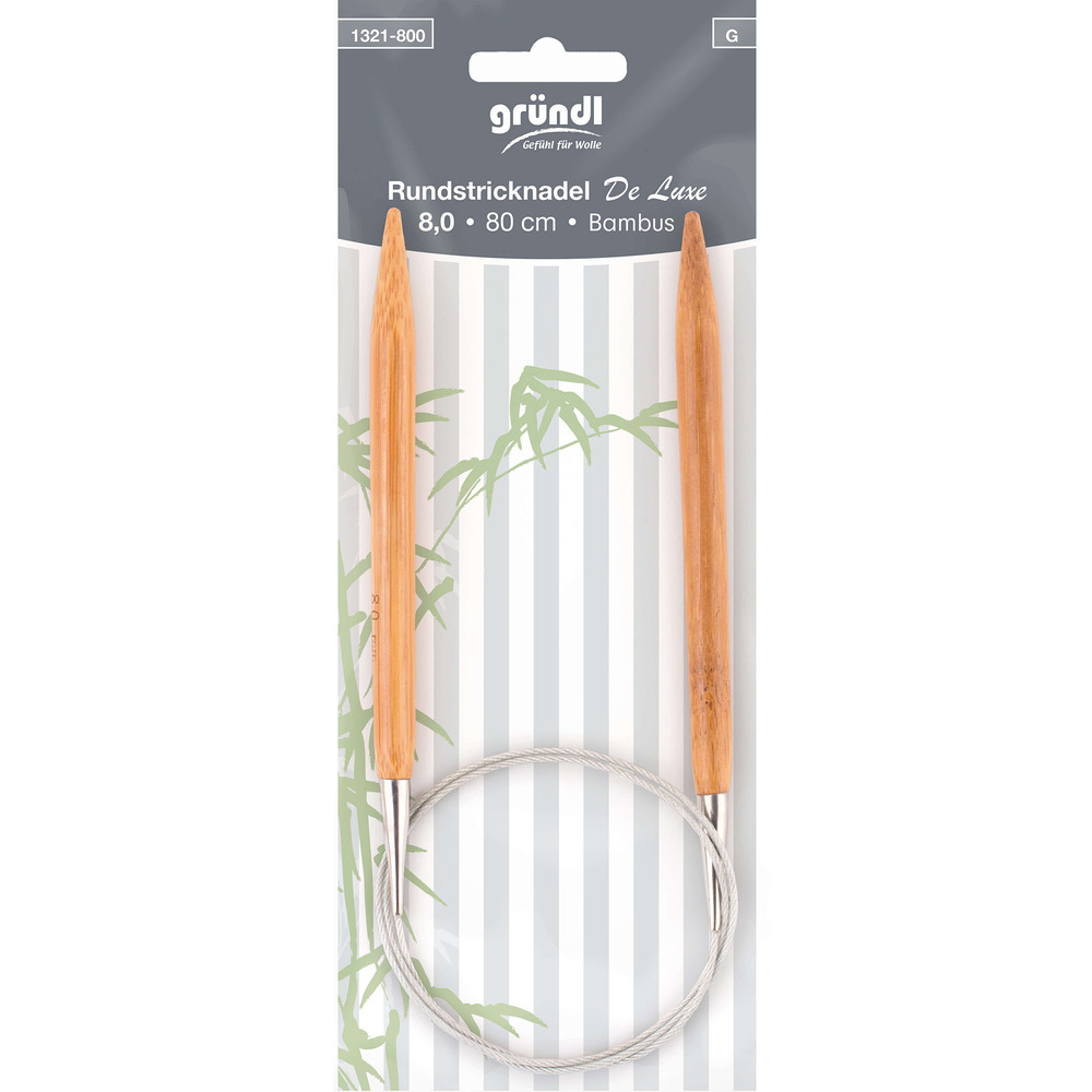 Rundstricknadeln Bambus Delux 8 mm 80 cm image number 0