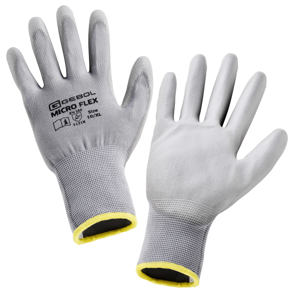 Handschuhe Nano Flex Touch Größe 10 in Schwarz mit PU-Beschichtung