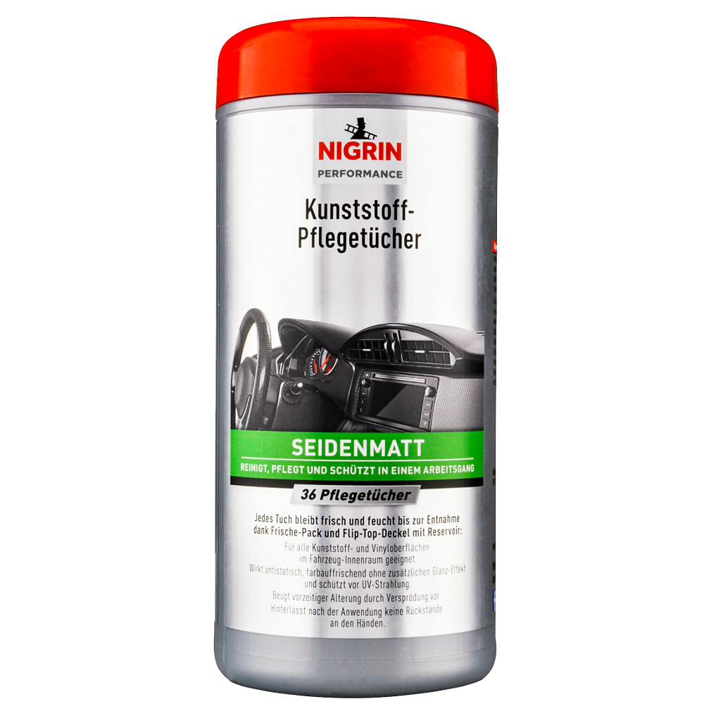 Nigrin Kunststoff-Pflegetücher seidenmatt, 36 Stück