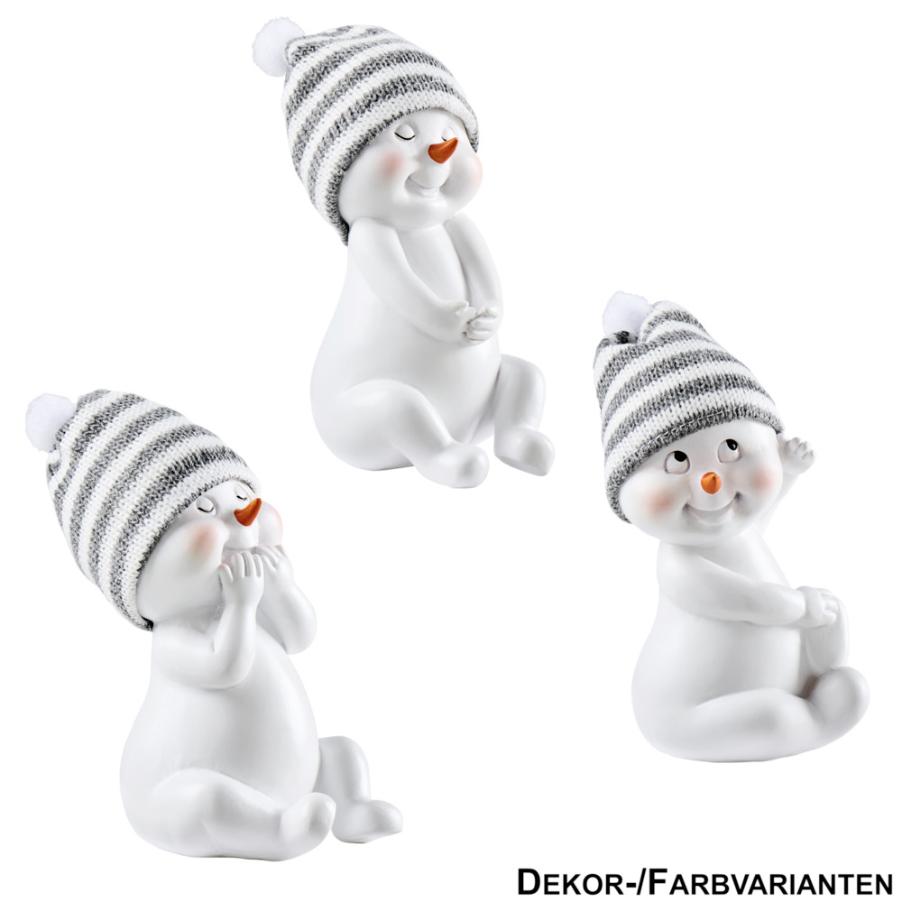 Dekofigur Schneemann ca. 13 cm Polyresin Designauswahl image number 0