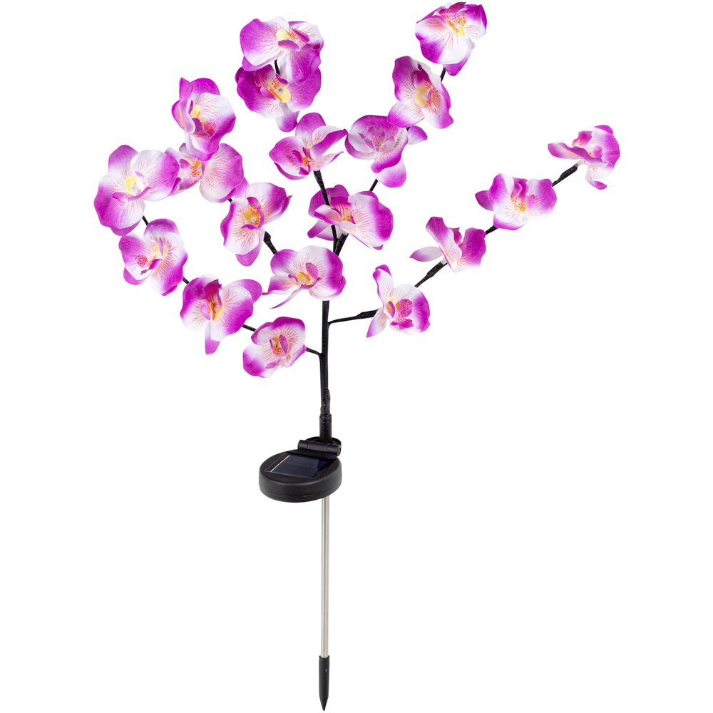 Solar-LED-Gartenstecker Orchidee
