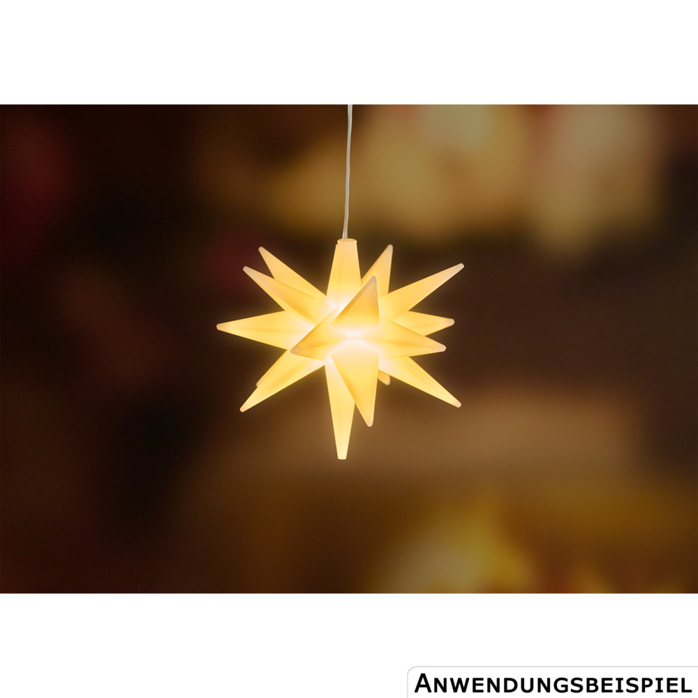 LED-3D-Stern Ø 11,5 cm batteriebetrieben Kunststoff weiß image number 2