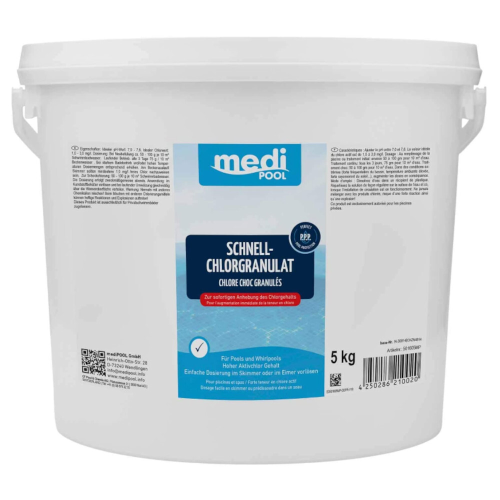 mediPool Schnell-Chlorgranulat 5kg mit hohem Aktivchlor-Gehalt