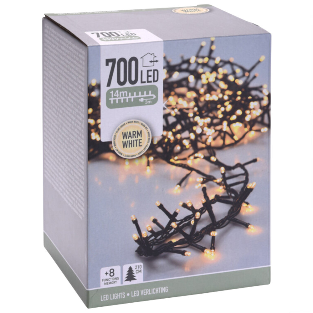 Cluster-Lichterkette 17 m mit 700 LEDs warmweiß image number 2