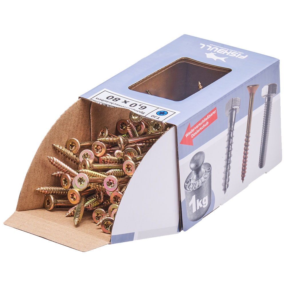 Spanplattenschraube 6x80 mm IVZ 1kg FISHBULL-Pack Senkkopf Teilgewinde image number 3