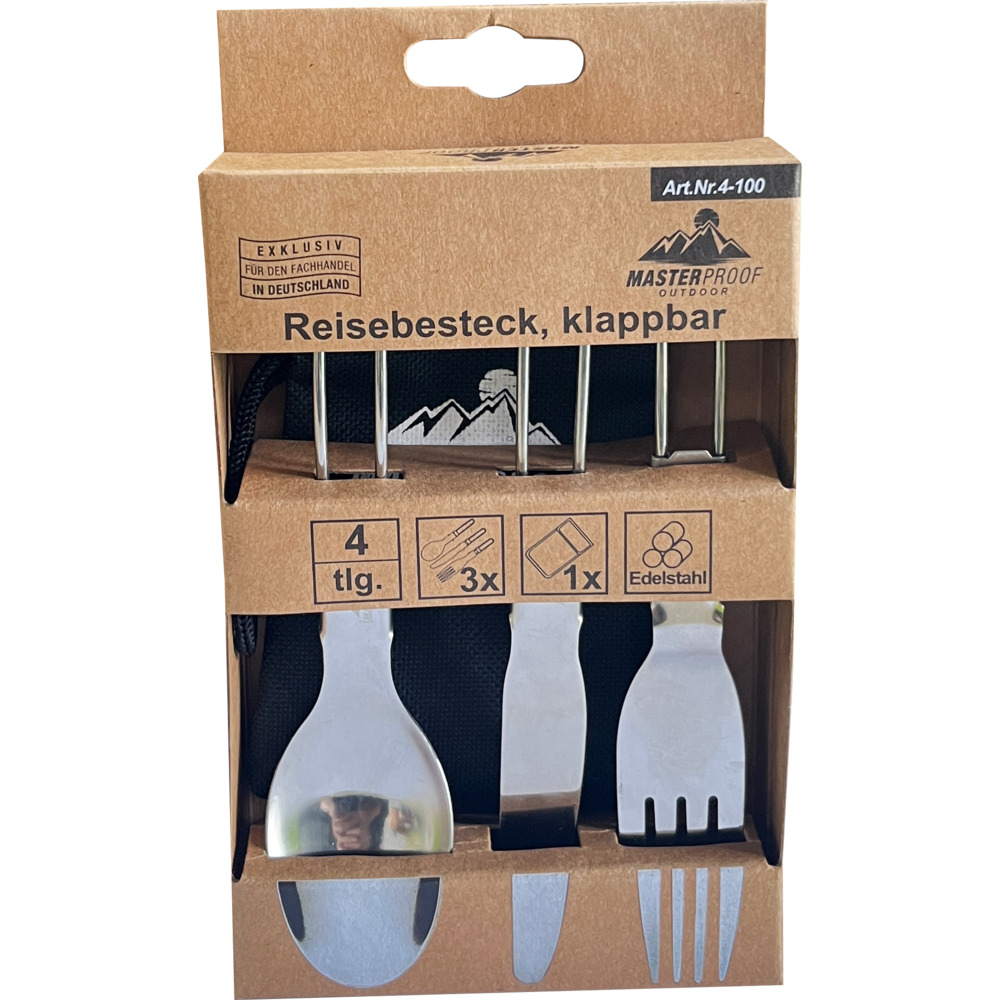 Outdoor Besteck-Set, klappbar 3-teilig mit Aufbewahrungstasche image number 1