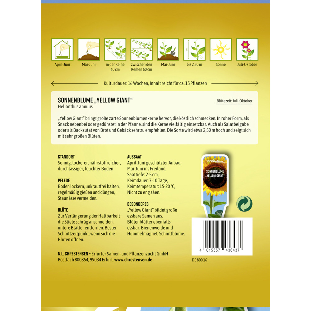 Saatgut Sonnenblume Yellow Giant image number 1