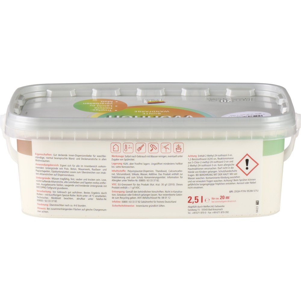 DECOPRO Wandfarbe 2,5 Liter vanille matt image number 2