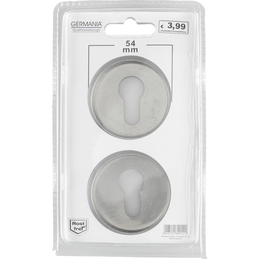 GERMANIA® Profilzylinder-Rosetten 54 mm, 2 Stück, aus Edelstahl image number 4