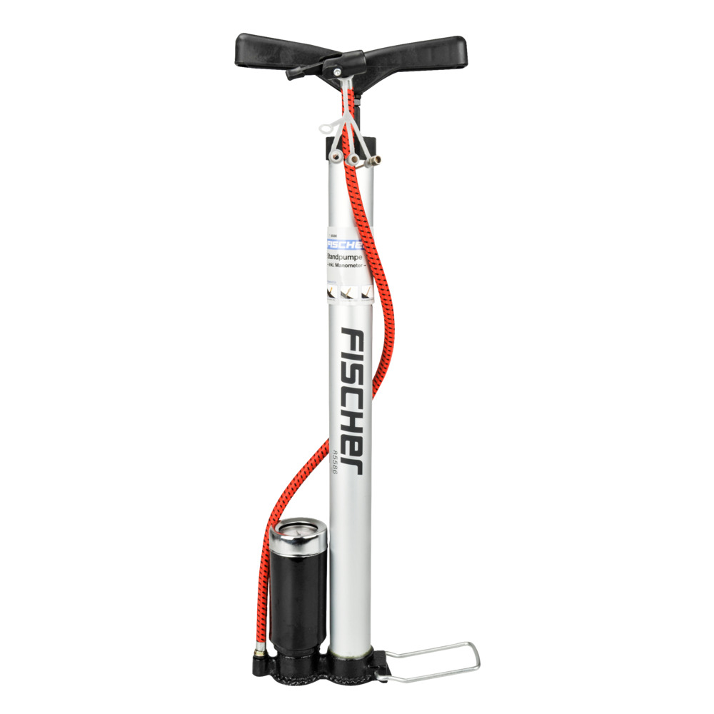 FISCHER Stand Luftpumpe mit Manometer für alle Ventile