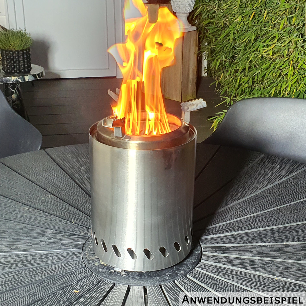 Tischfeuerstelle &bdquo;Feuerkuss&ldquo; aus Edelstahl image number 3