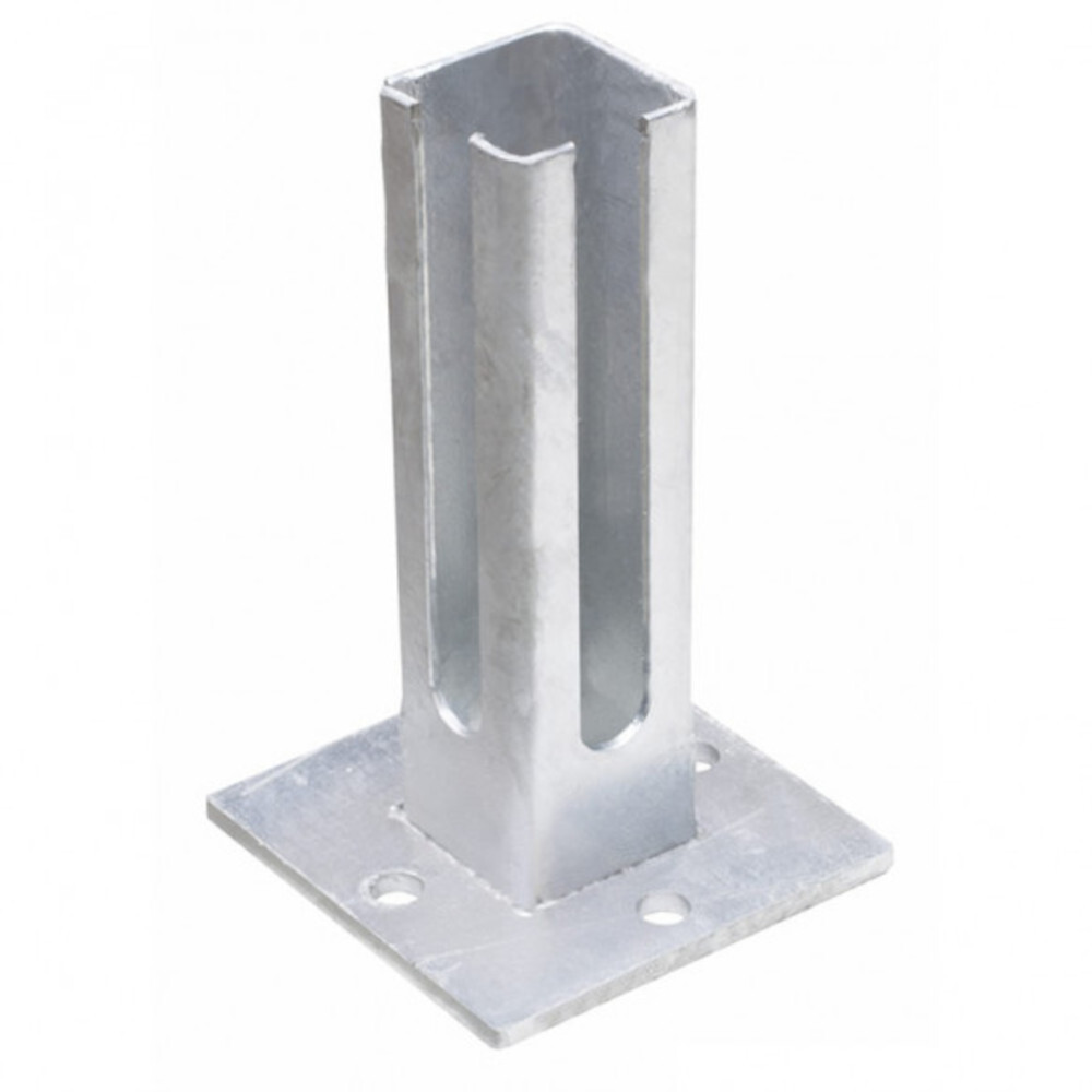 Eck-Fußplatte Typ Q 60x60 cm silbergrau feuerverzinkt