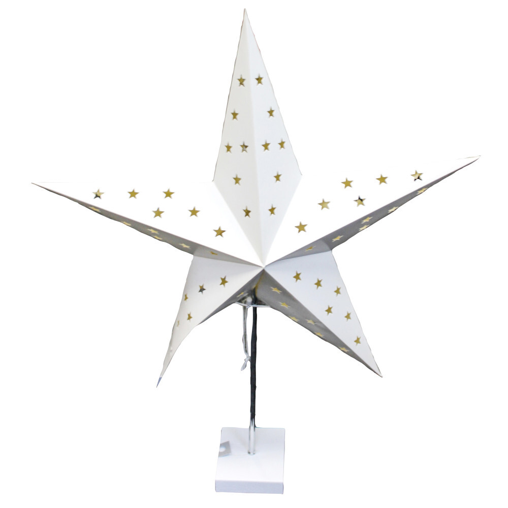 Standdeko LED-Stern 75 cm stehend in weiß mit 10 warmweißen LED‘s