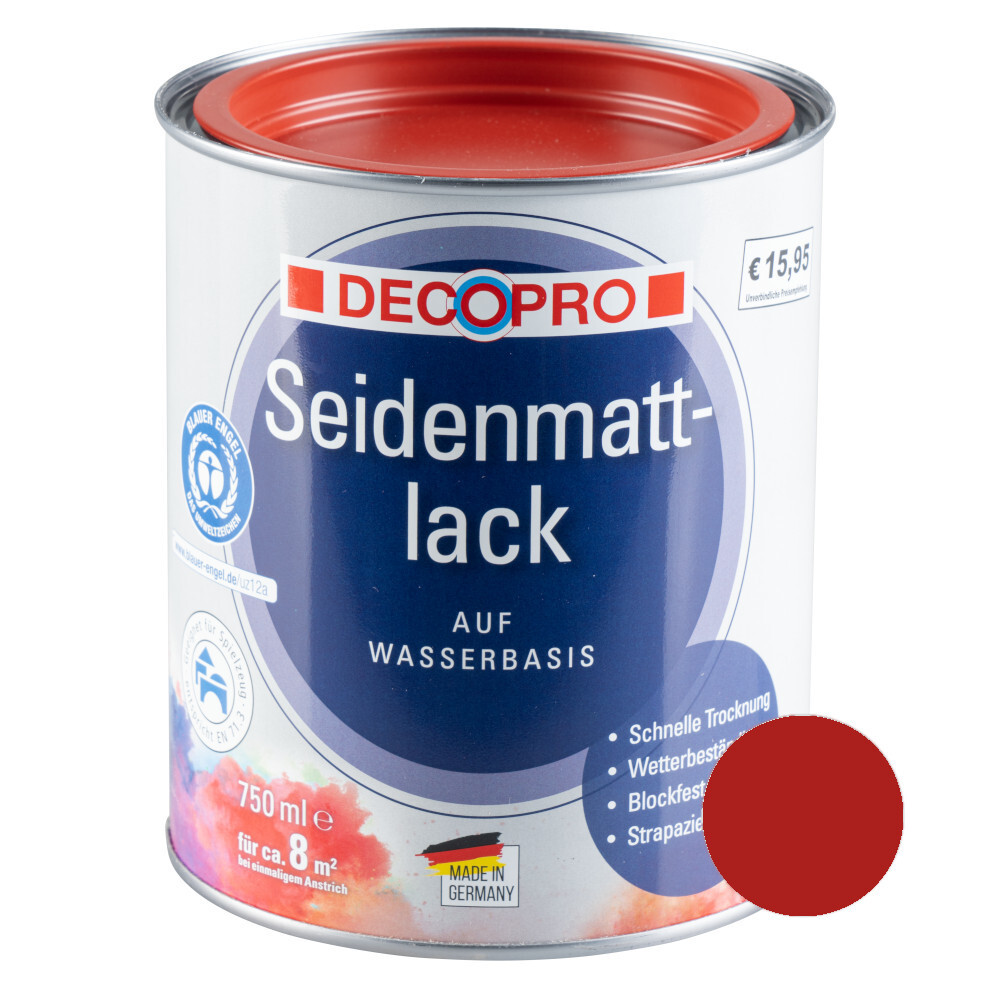 DECOPRO Acryl feuerrot Seidenmattlack 750 ml