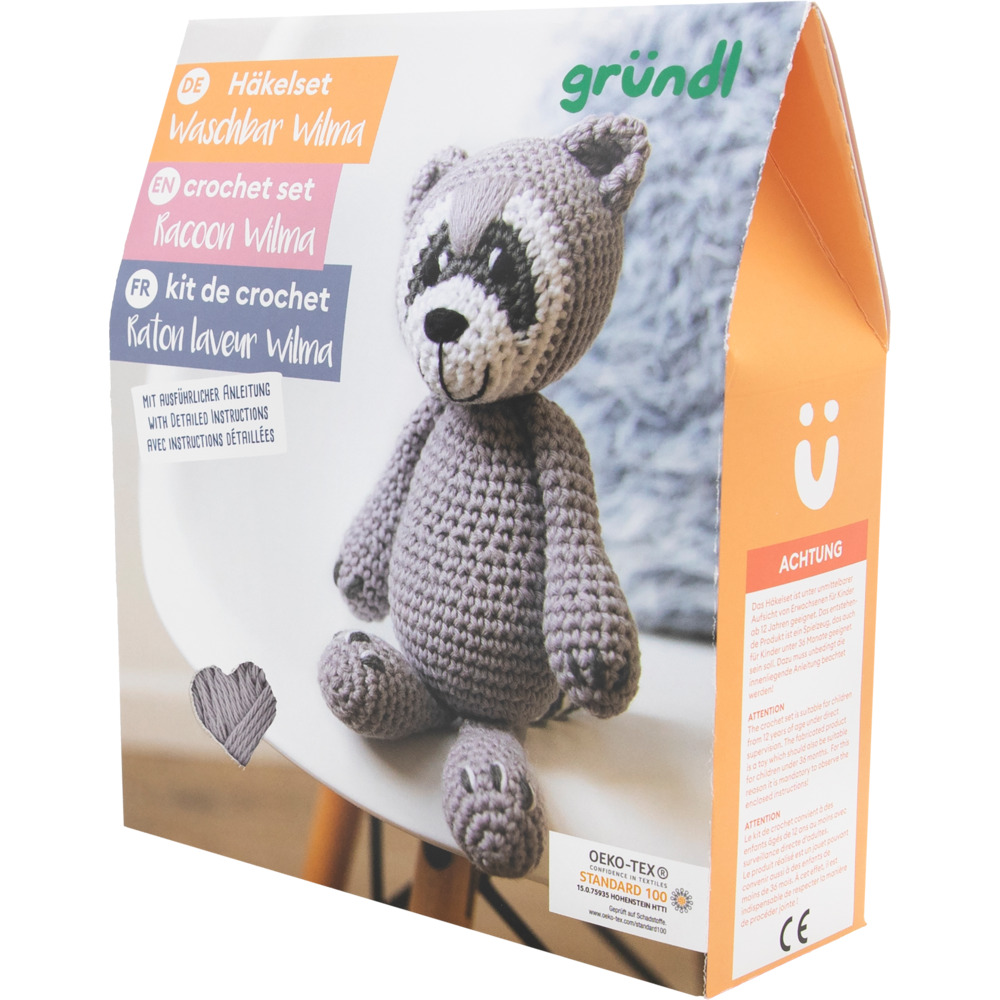 Häkeltier DIY-Set Waschbär Wilma
