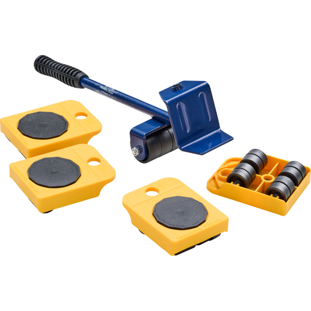 M&ouml;bel-Transport-Set 5-teilig mit drehbarer Scheibe und Hebeleisen