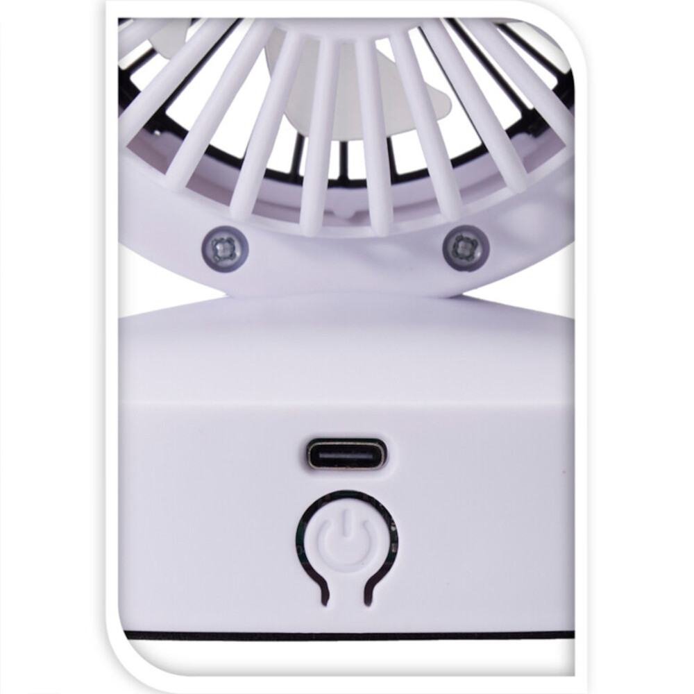 Wiederaufladbarer Tischventilator wei&szlig;, mit 3 L&uuml;ftern und USB‑C image number 1