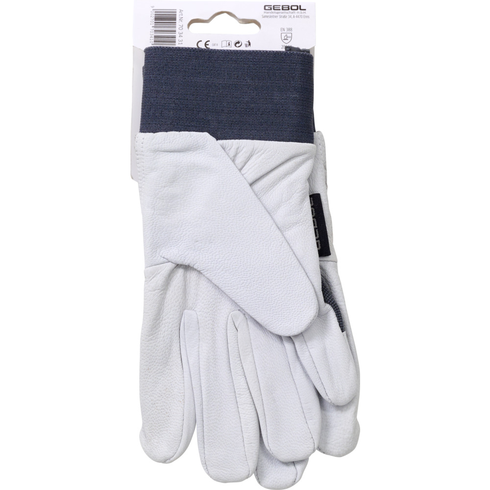 Handschuhe Uni Fit Comfort Größe 8 aus Ziegenleder in hellgrau image number 1