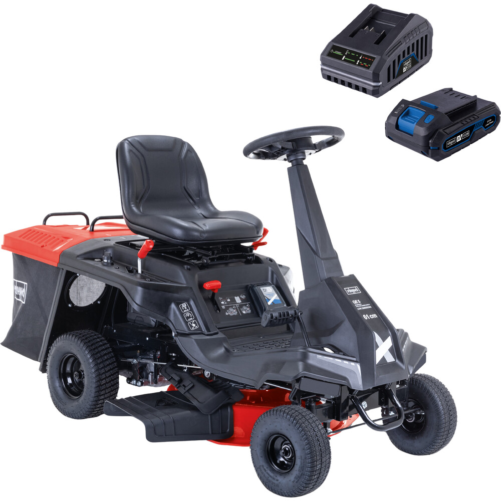 scheppach Benzin-Aufsitzrasenm&auml;her MR 200-61 und Akku-Rasentrimmer im Set image number 1