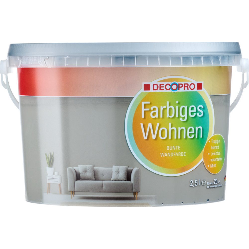 DECOPRO Wandfarbe 2,5 Liter nebel matt