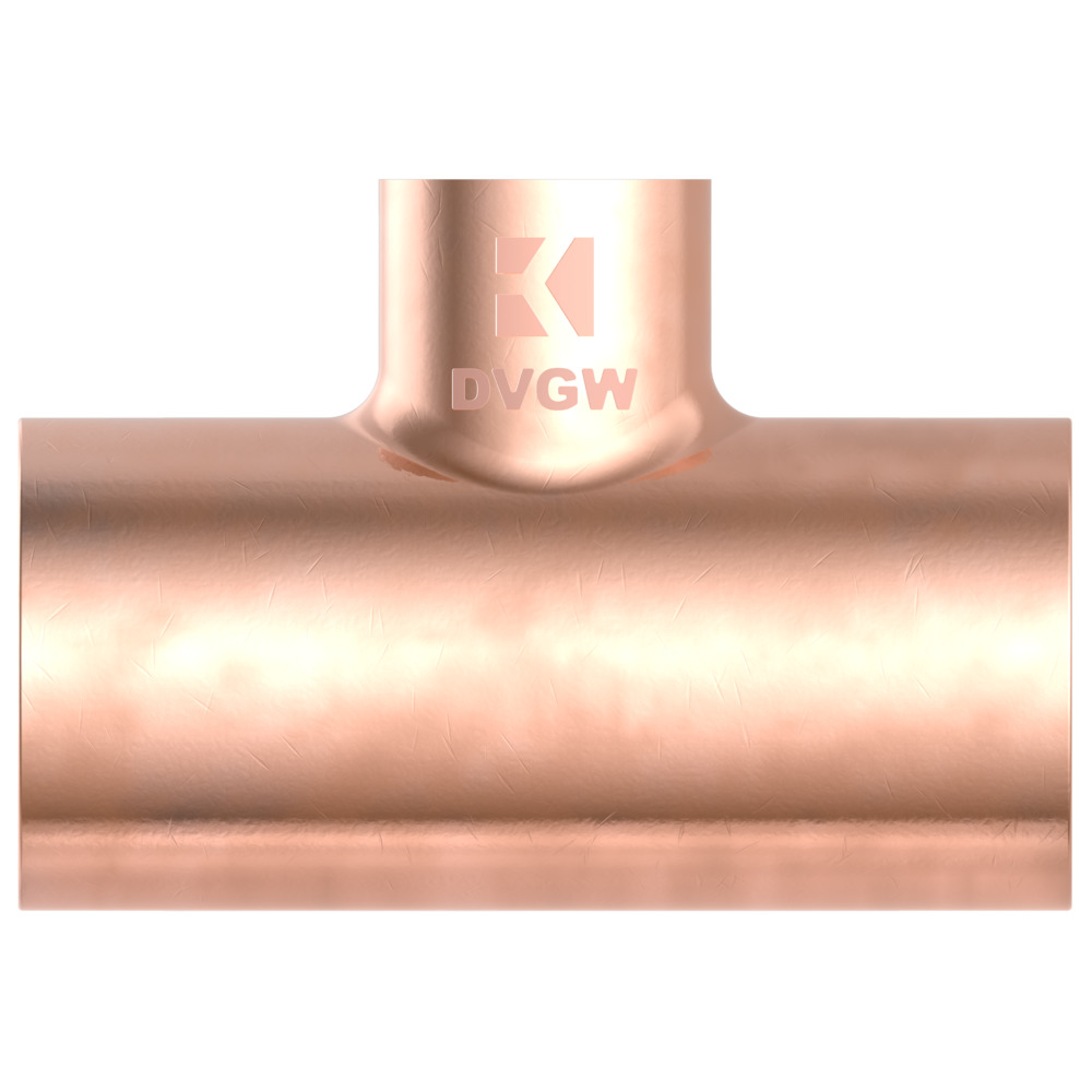 T-Reduzierstück 22 x 15 x 22 mm Kupfer-Lötfitting image number 1
