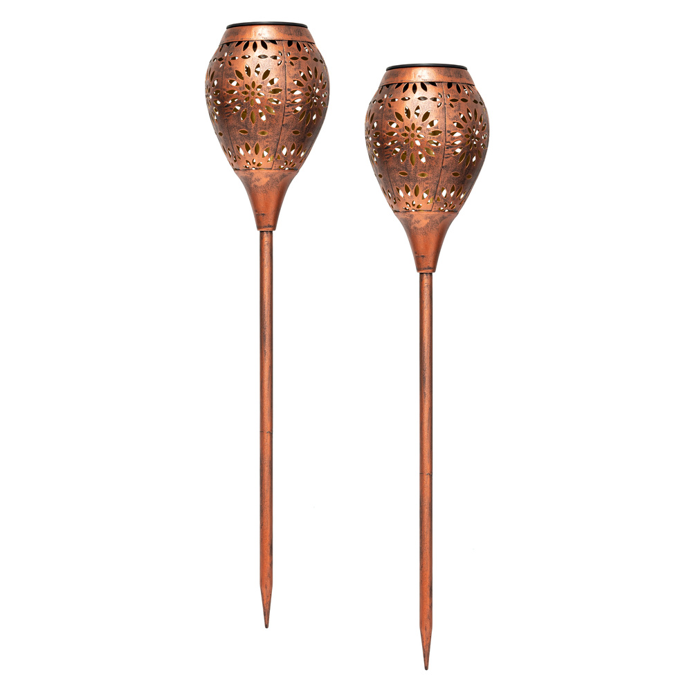 LED-Solar Gartenfackel Metall 2er Set image number 0
