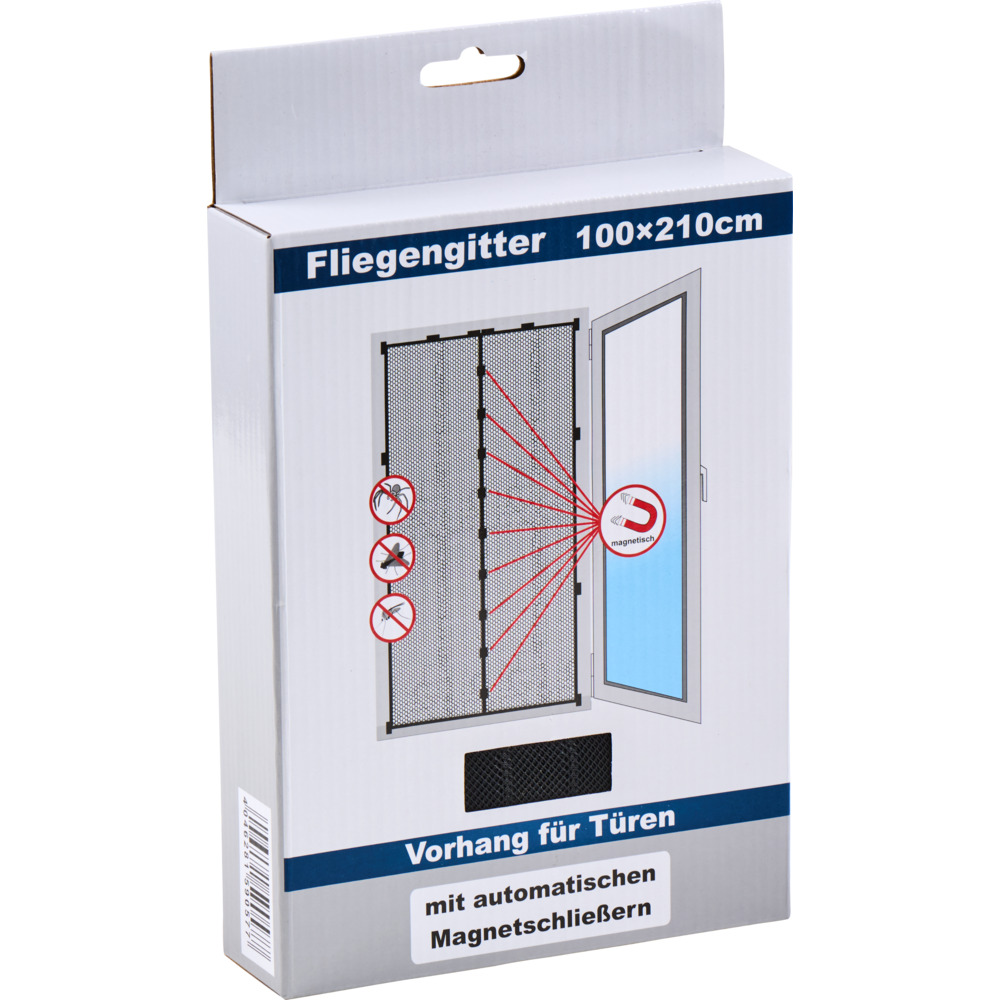 Fliegenvorhang Magnet f&uuml;r T&uuml;ren 100 x 210 cm schwarz image number 1