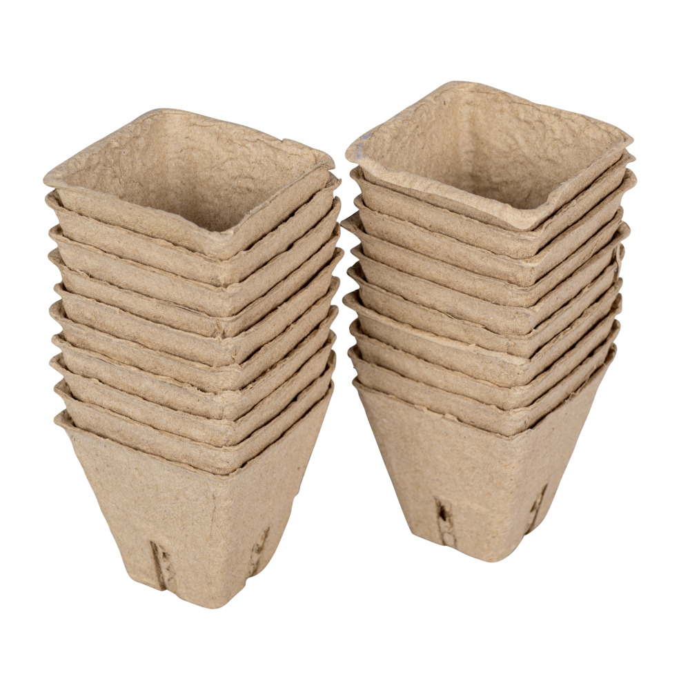 Anzuchttöpfe 6 x 6 cm quadratisch, 20 Stück, Papier image number 1