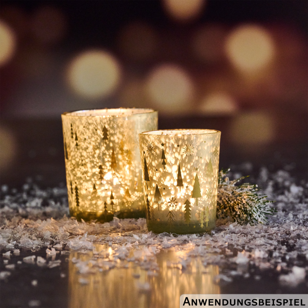 Teelichthalter Glas 5,5cm, 3-fach sortiert image number 3