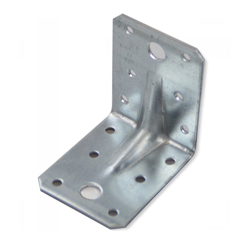 Lochplattenwinkel 70 x 70 x 55 mm aus Stahl mit Steg image number 0