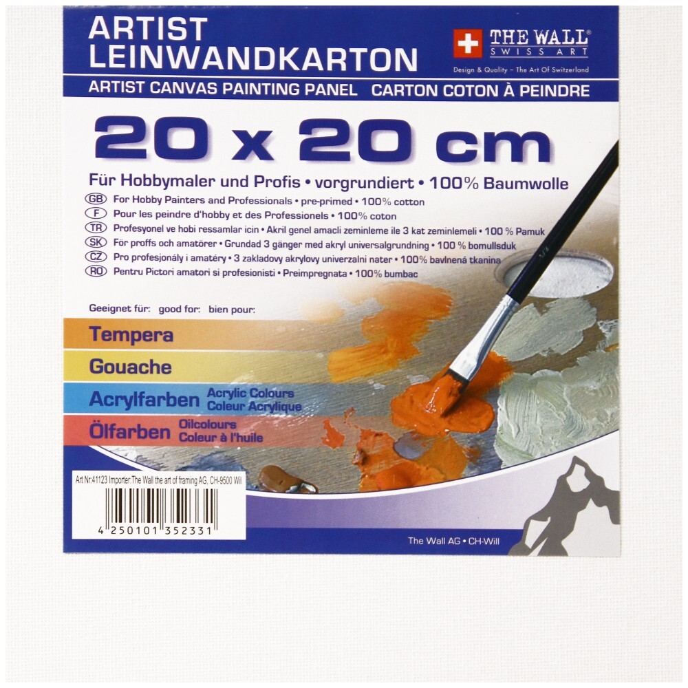 The Wall Artist Leinwandkarton 20 x 20 cm in Weiß