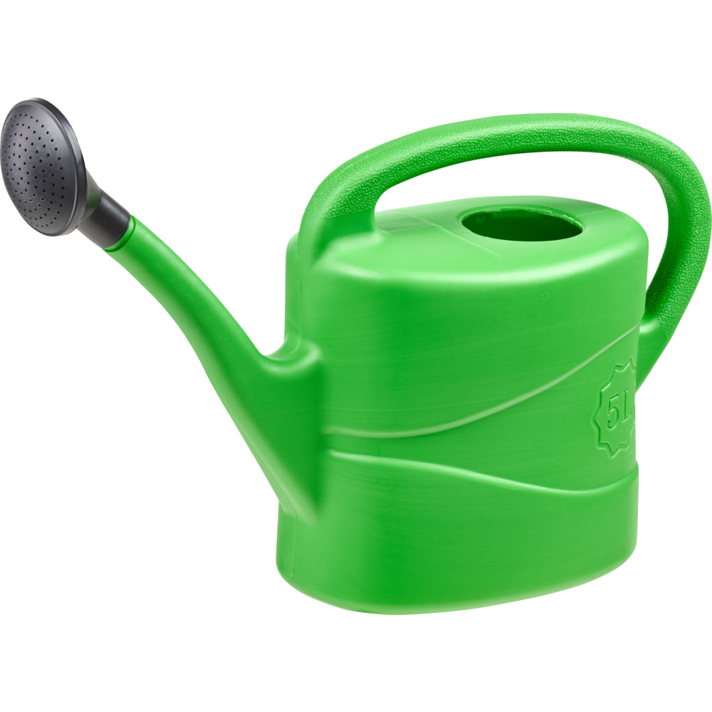Gießkanne 5 Liter grün aus Kunststoff mit Brause