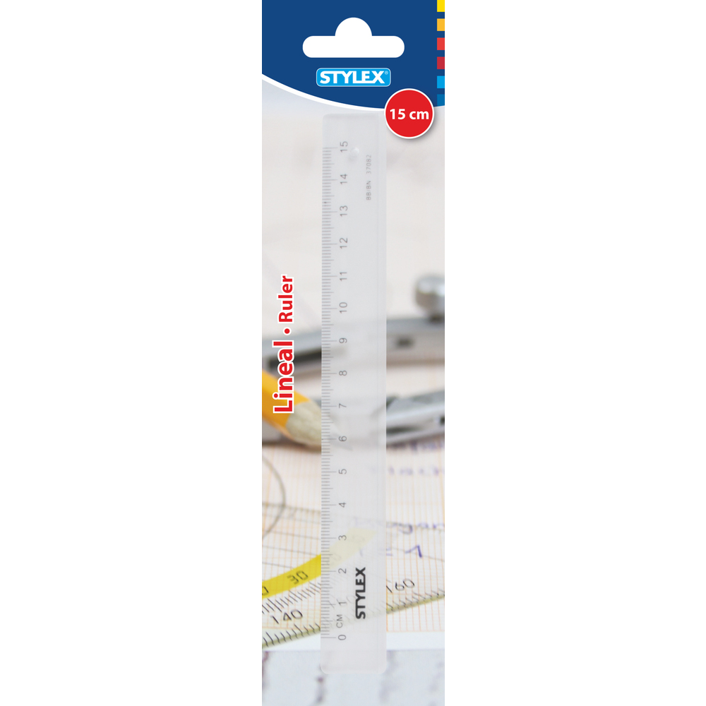 Lineal 15 cm transparent
