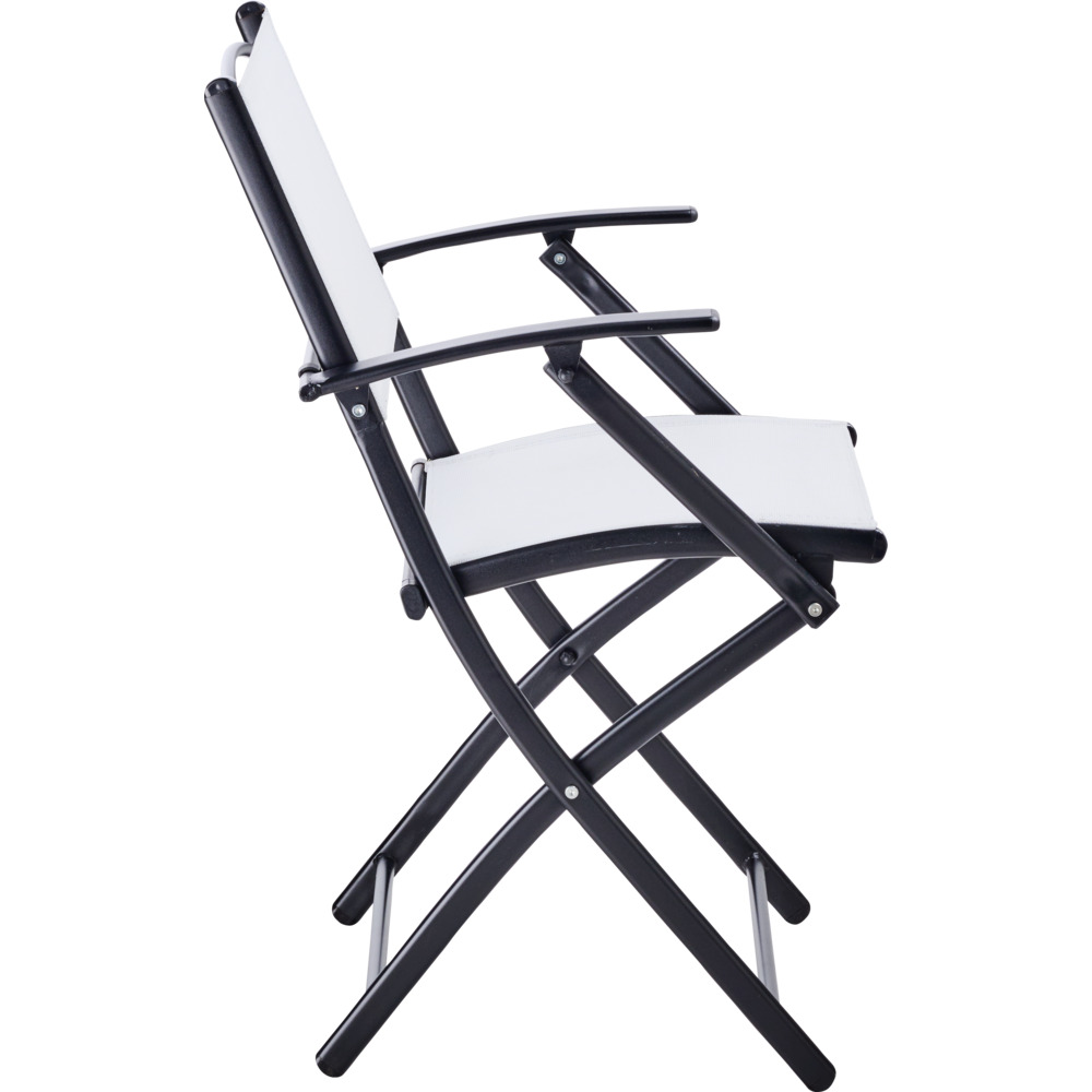 Klappstuhl mit Stahlgestell und Polyesterbespannung in Weiß image number 2