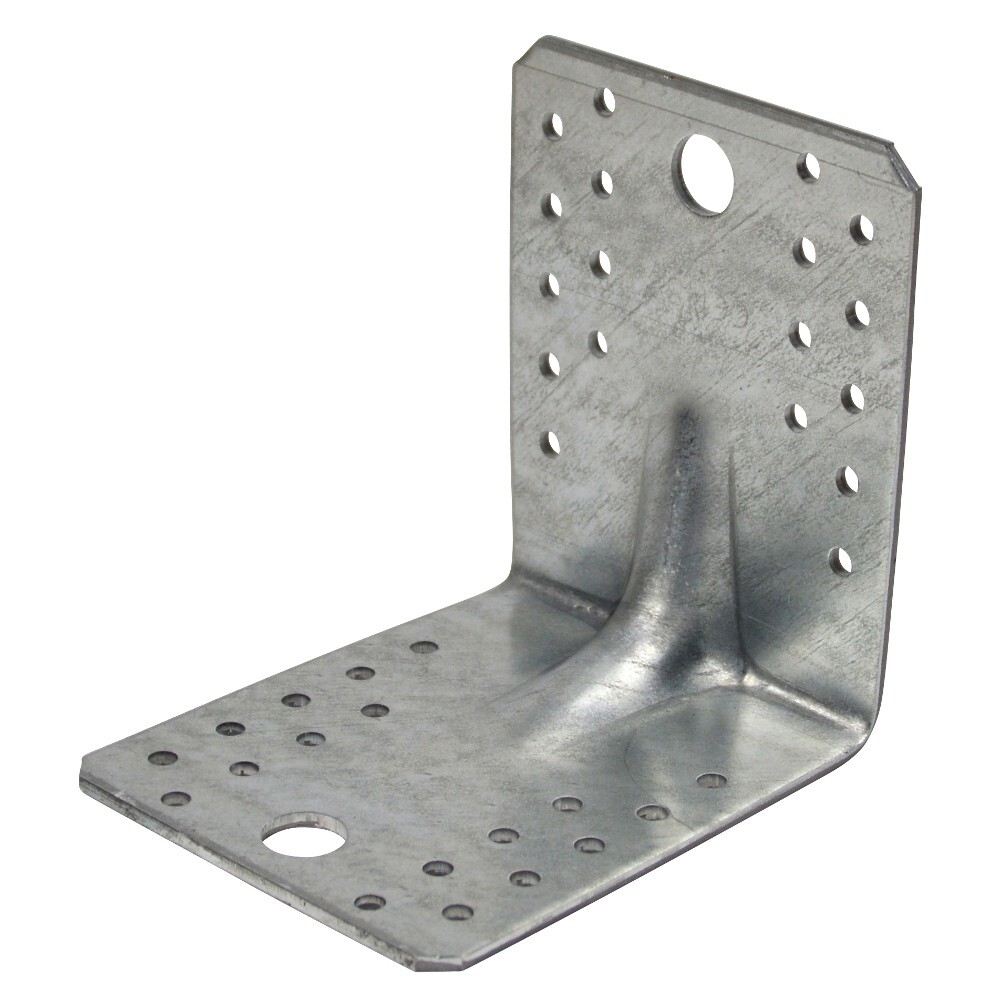Lochplattenwinkel 105 x 105 x 90 mm aus Stahl mit Steg image number 0