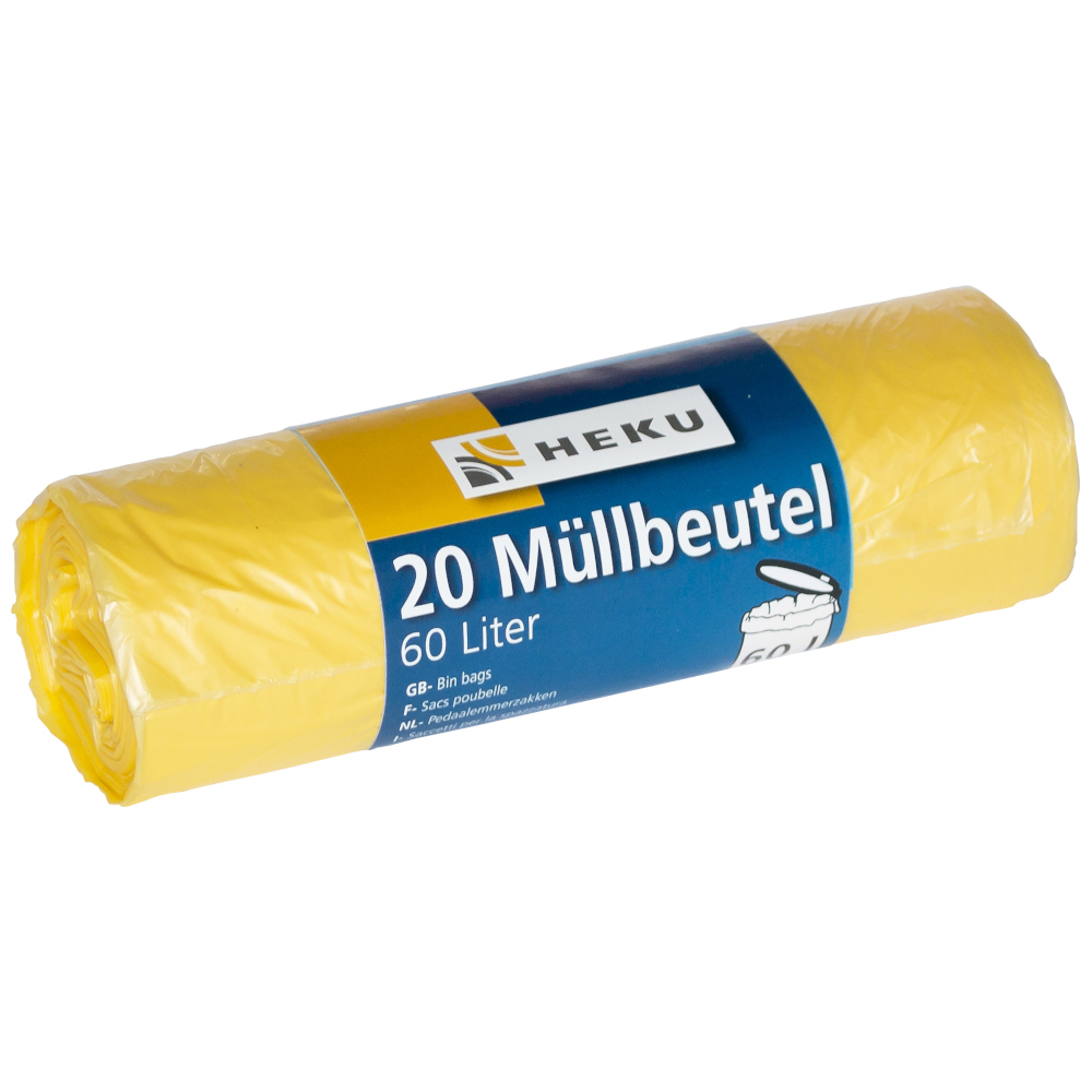 Müllbeutel 60 Liter 7µ 20 Stück in gelb