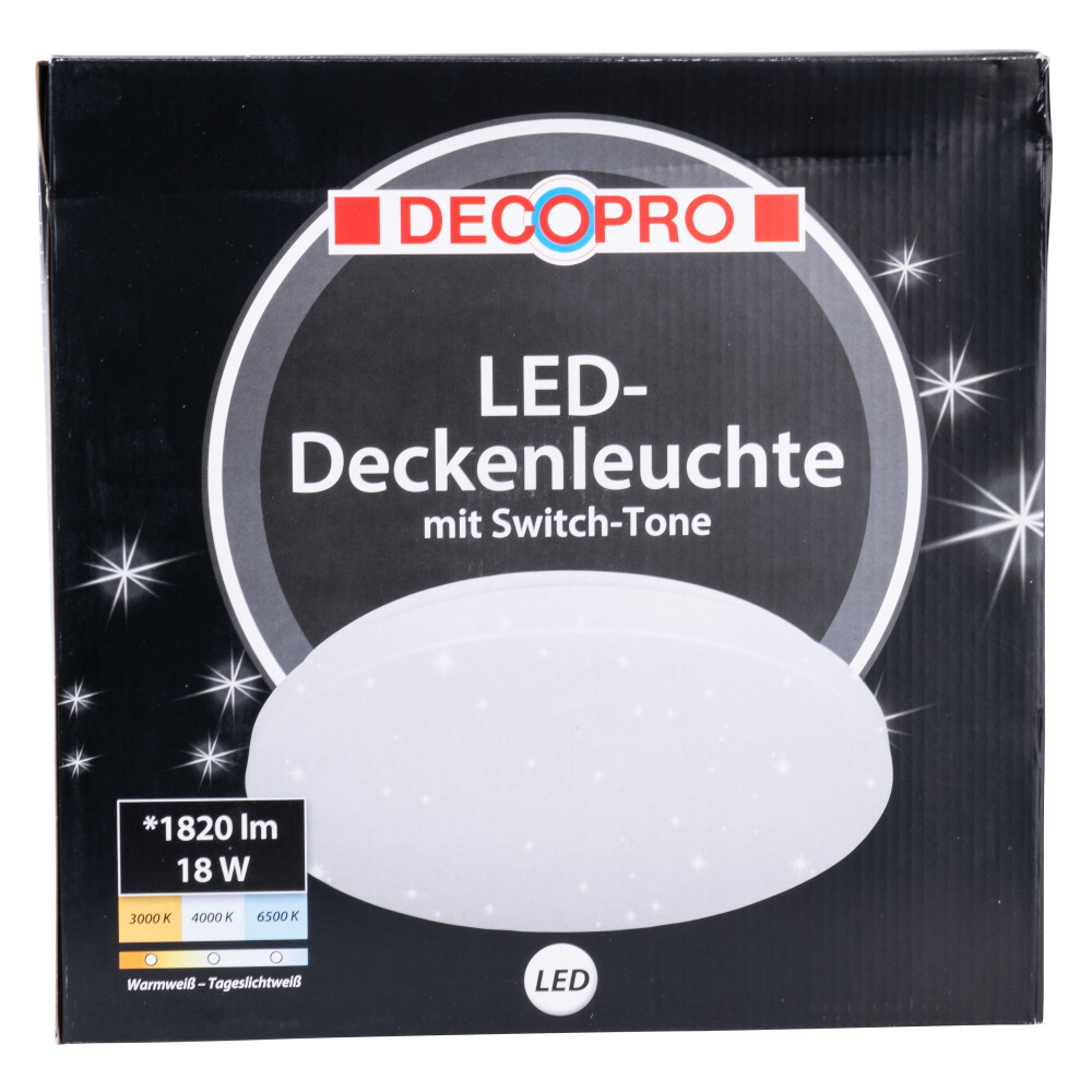 DECOPRO LED-Deckenleuchte 31 cm rund Sternenhimmel 18 W image number 1