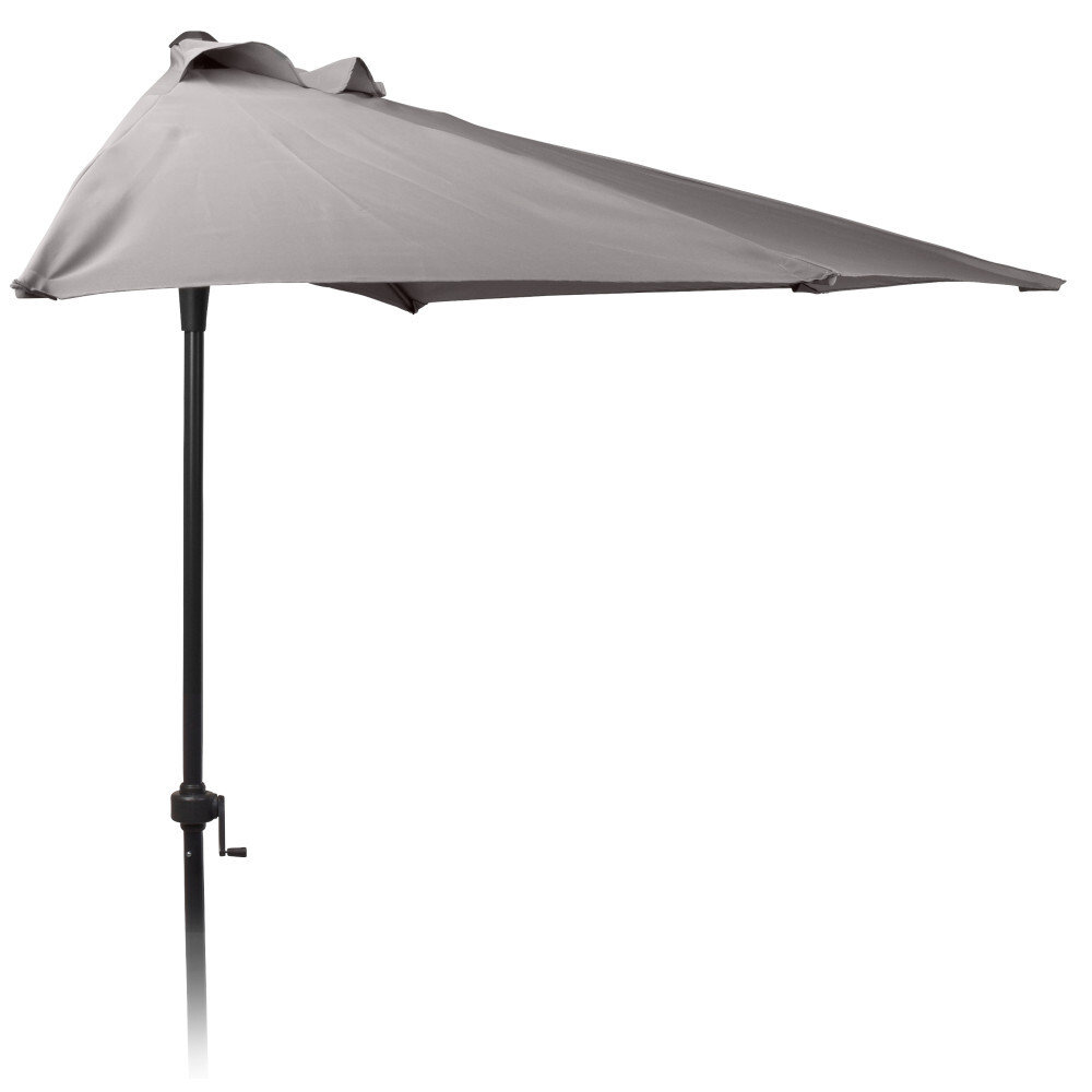 Balkon Sonnenschirm halbrund 250 cm mit Polyesterbezug und Kurbel