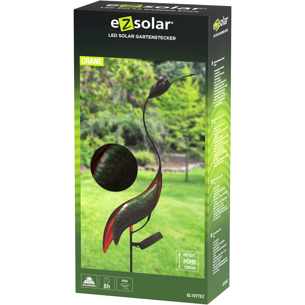LED-Solar-Gartenstecker "Kranich" 120 cm image number 2