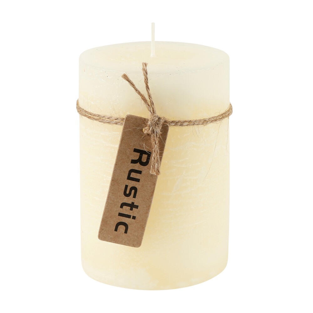 Stumpenkerze Rustic creme 7 x 10 cm