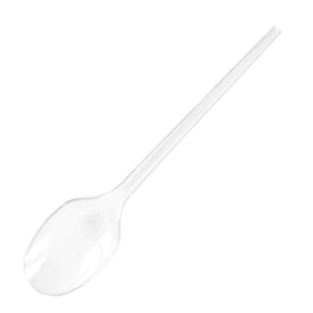 Mehrweg-Löffel 12 Stück aus transparentem Kunststoff 18,5 cm lang image number 1