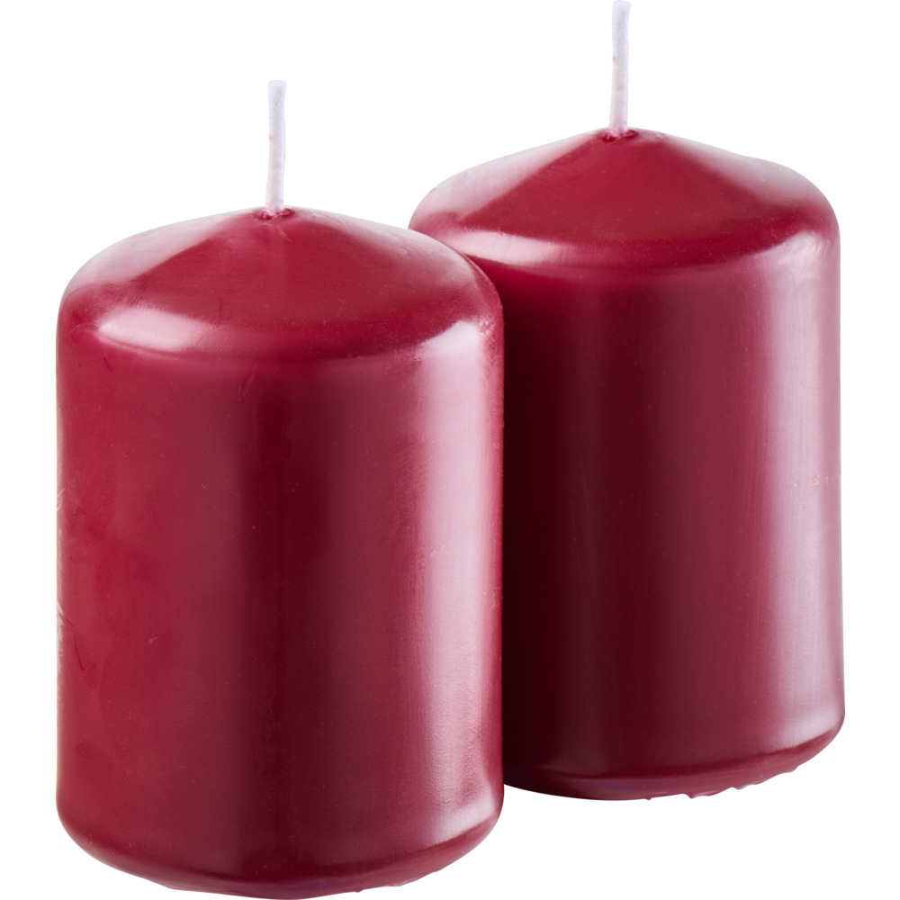 Stumpenkerze 2er-Set 80 x Ø 55 mm weinrot