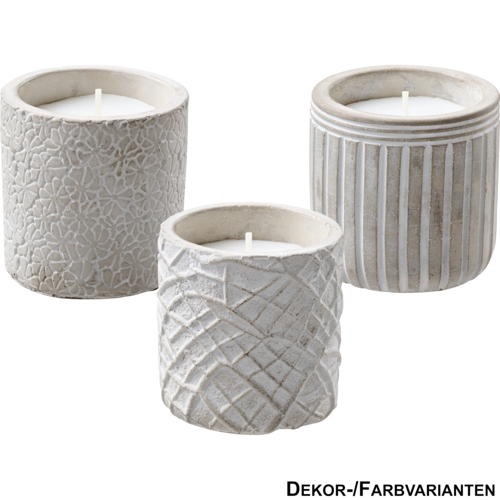 Citronellakerze Ø 7,5 cm im Betontopf