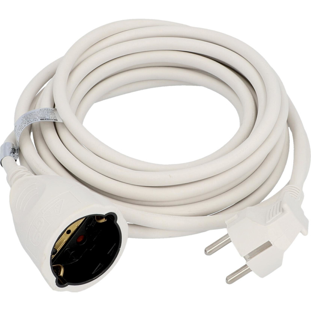 Verlängerungskabel mit Schutzkontakt Stecker 5 m, weiß