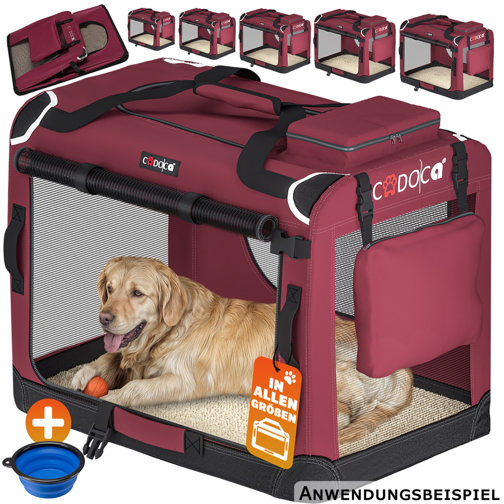 Tiertransportbox M 60 x 42 x 44 cm Dunkelrot image number 6