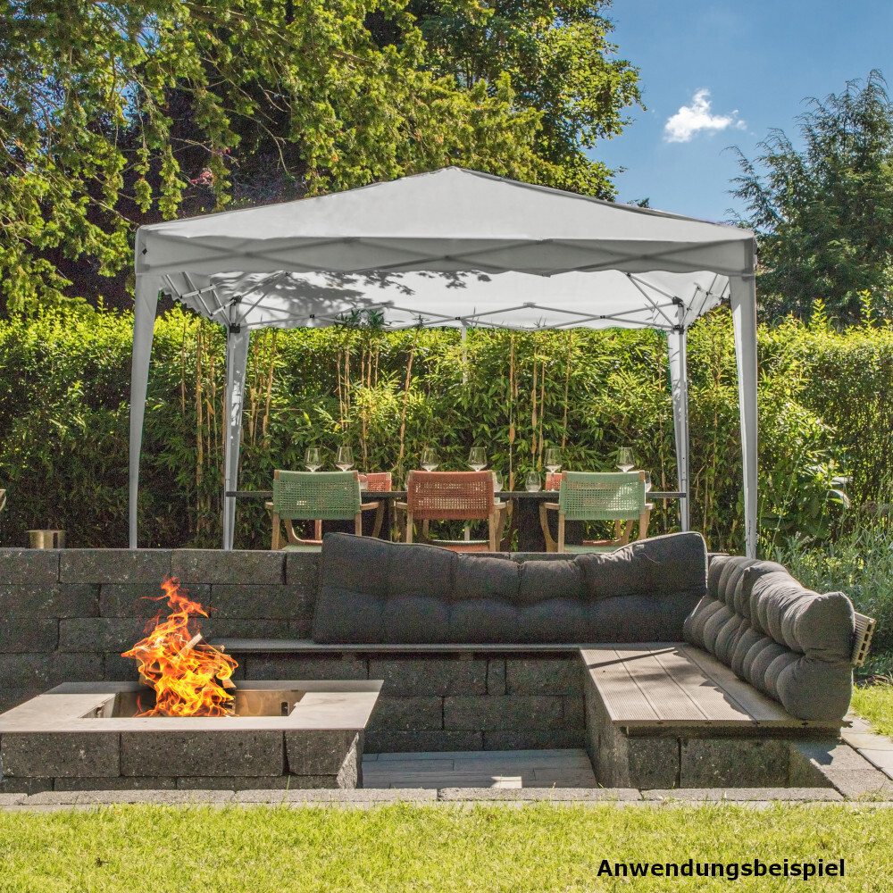 Faltpavillon 3x3m grau mit Metallgestell image number 3