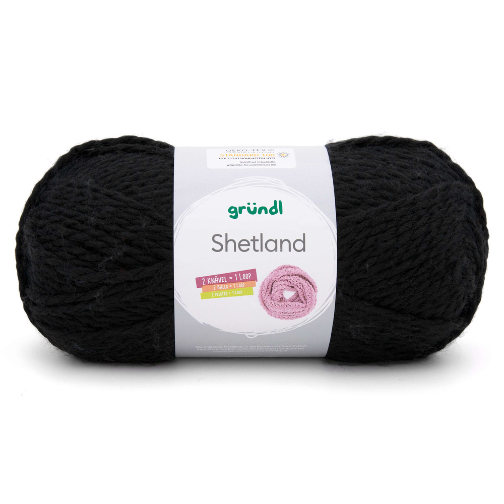Shetland Wolle 100 g Schwarz image number 0