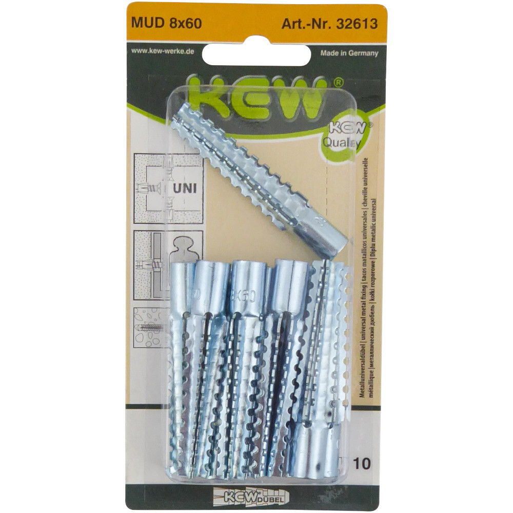Universaldübel Set 10 Stück 8 x 60 mm aus Metall image number 1