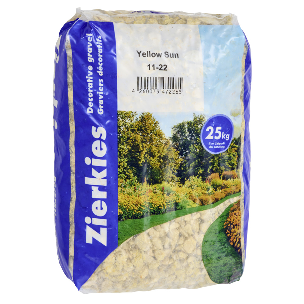 Kalksplitt Yellow Sun im 25 kg Sack mit 11 bis 22 mm Körnung