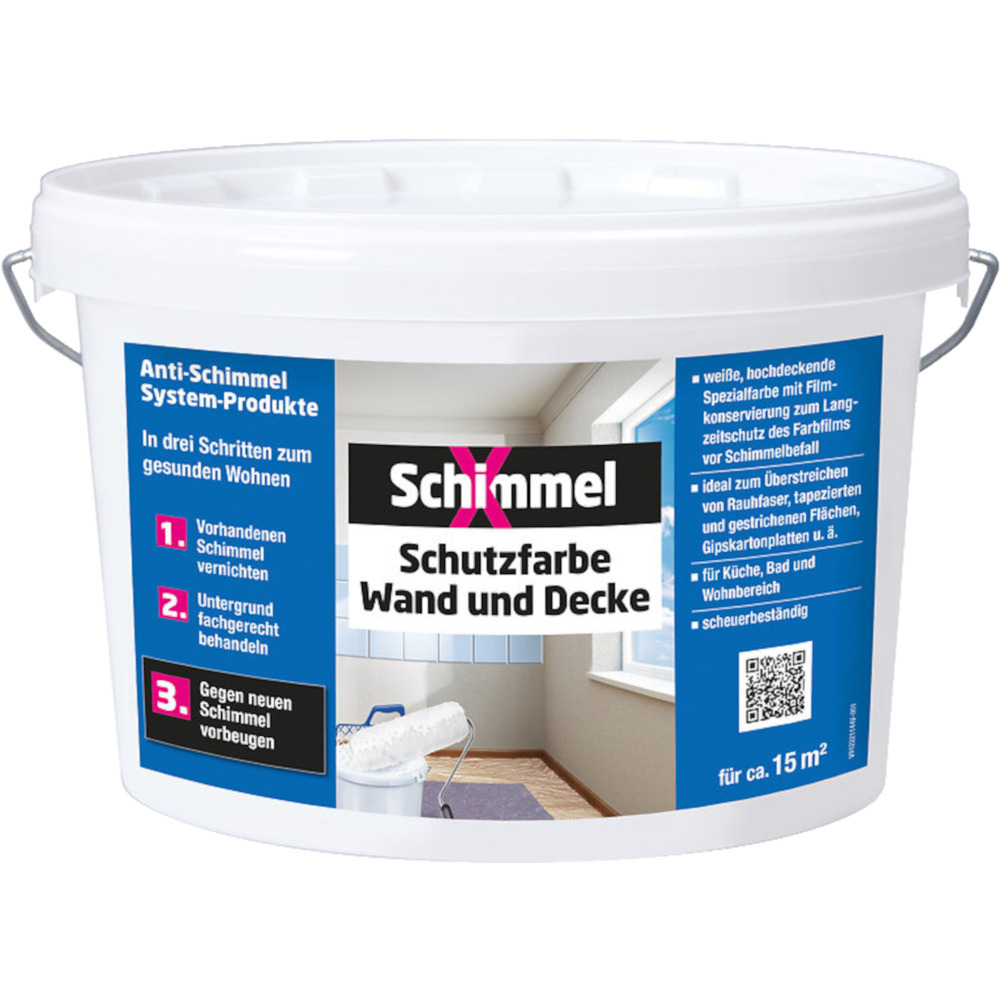SchimmelX Schutzfarbe Wand und Decke 2,5 Liter, wei&szlig; image number 0